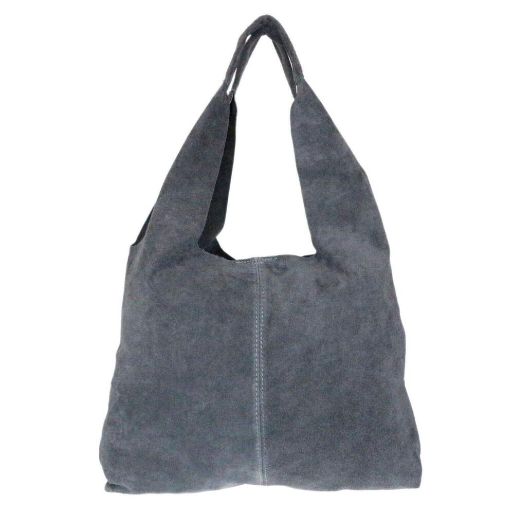 8731 Plain Open Shoulder Bag Dark Grey